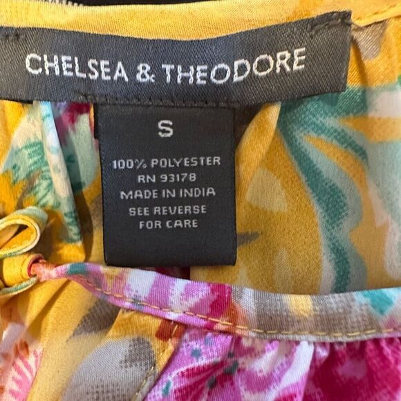 Chelsea & Theodore yellow floral boho blouse - Picture 5 of 7